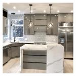 Solid Wood Kitchen Cabinets with Kitchen Island Design in Modern Romantic
