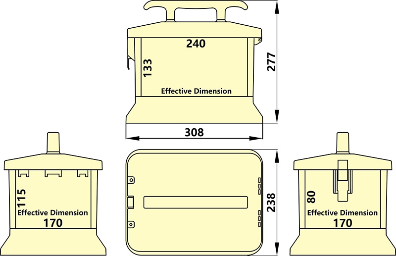 Syntax MZ12 PC Portable Distribution Box 4P 63A With 2m H07RN-F 5x10 Extension Cable Outdoors 308*238*277mm