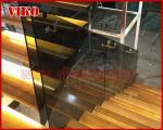 Straight Stringer Staircase VK05S Tempered Glass, 304 Stainless steel glass
