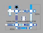 Blue And White Inflatable Floating Water Park / Outdoor Water Play Equipment