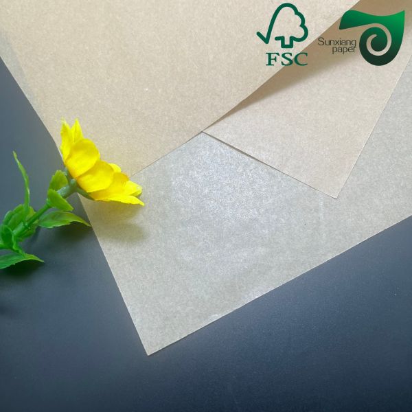 FSC Certified 15gsm 17gsm Translucent Glassine Paper Brown White