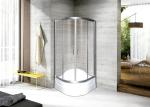 Tempered Glass Sliding Bathroom Shower Enclosure Arc Shape Aluminum Framed