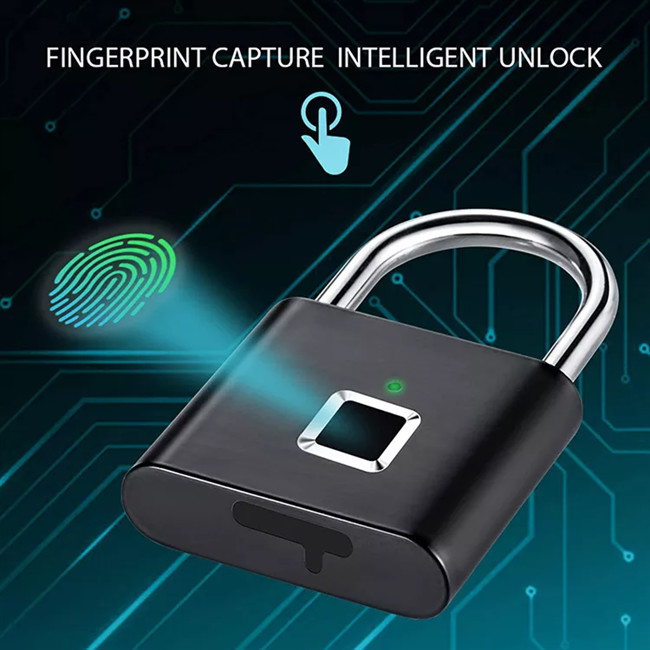 Tuya Smart Fingerprint Padlock Zinc Alloy Biometric Thumbprint Intelligent Door Lock