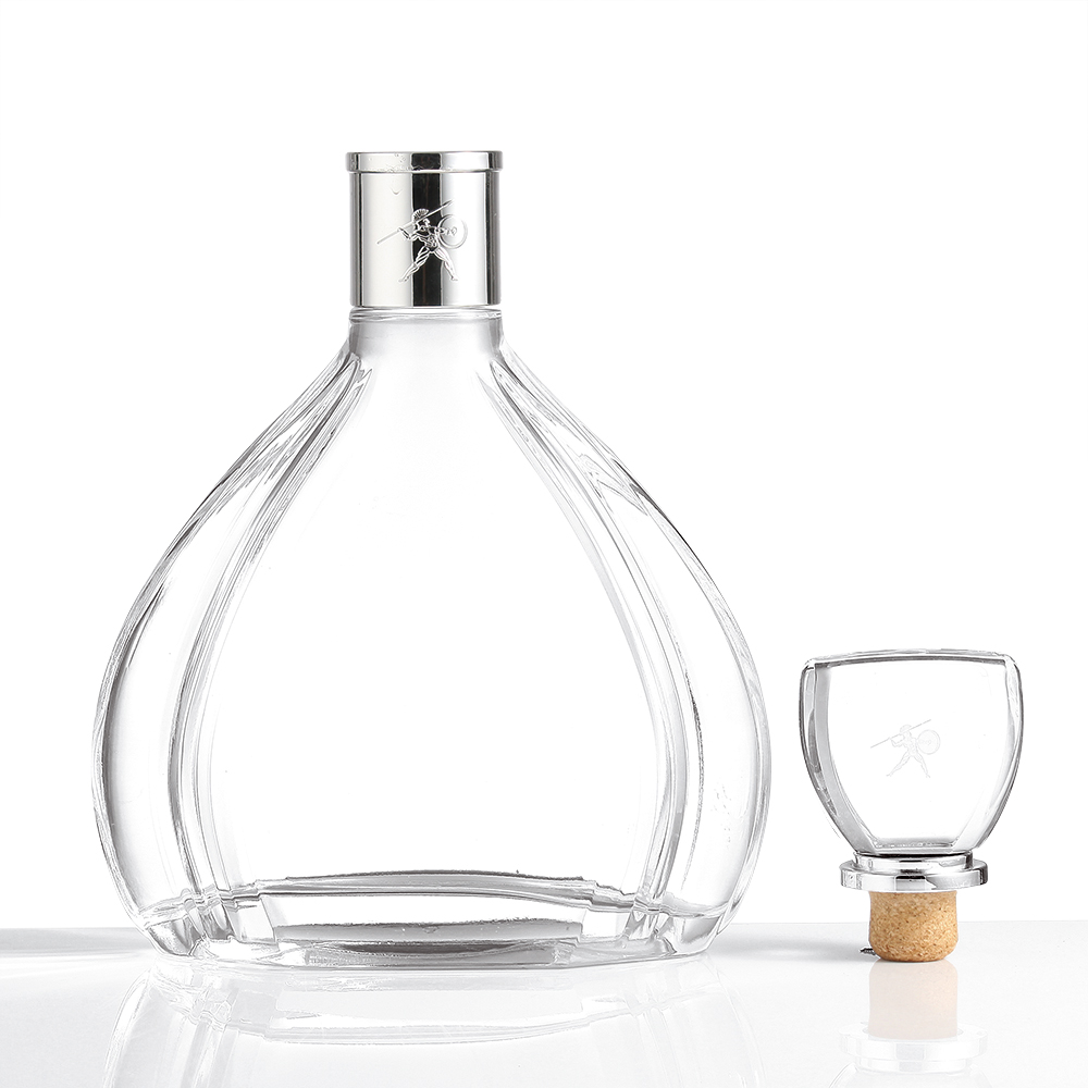 Transparent Round Empty Flint Glass Liquor Wine Whisky Vodka 50ml Capacity for Beverage