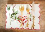 Embroidered Personalized Fashion Gifts Plain Style Decor Christmas Table Napkins