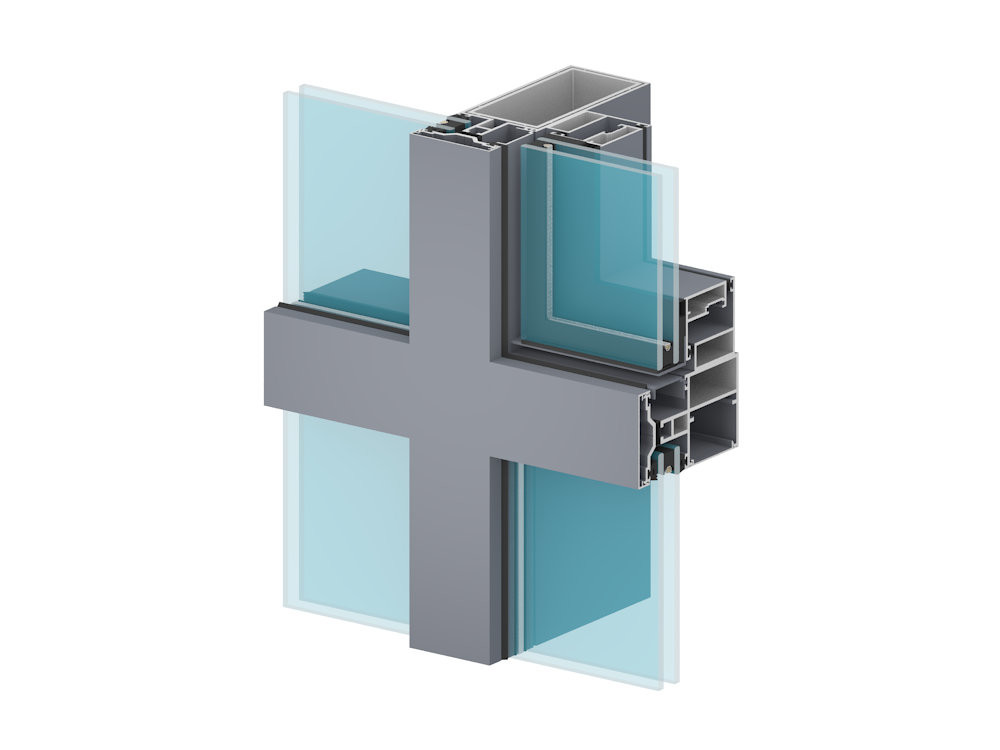 T3-T8 Aluminum Glass Curtain Wall For Perforated Facade Panel 6000 Series