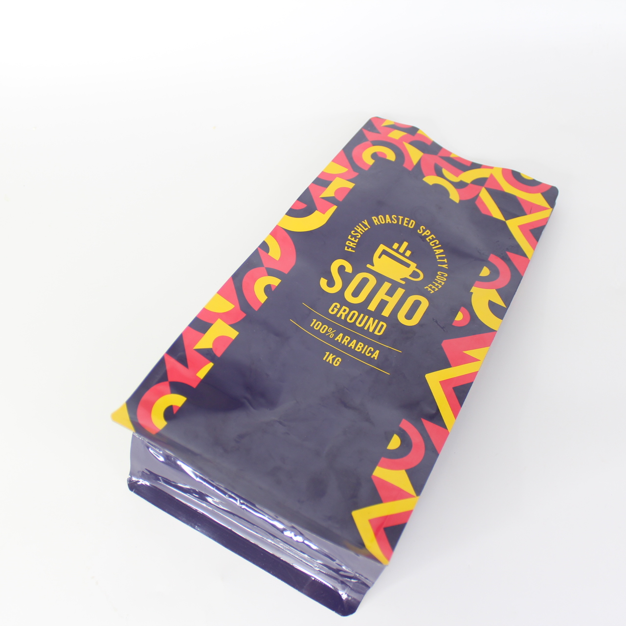 OEM Coffee Stand Up Pouch Flat Bottom Easy Tear Zipper Bag With Valve