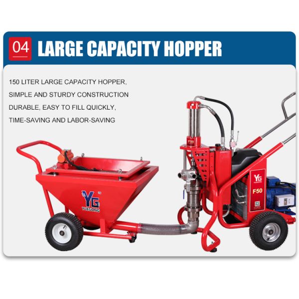 F50 Thick thin Fireproof Paint Gypsum Mortar Spraying Machine 14HP 50L Wall Roof Floor Prevention Water Paint Coating