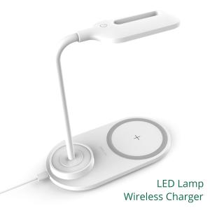 Wholesale 15W Fast Wireless Charger Qi Charging Station LED Adjustable Table Lamp For Samsung S20 from china suppliers