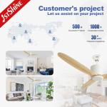 OEM 3 Wooden Blades 52 Solid Wood App Smart Control Ceiling Fan With DC Motor