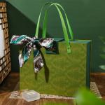Colorful Rigid Cardboard Presentation Box With Ribbon Handle Custom Logo