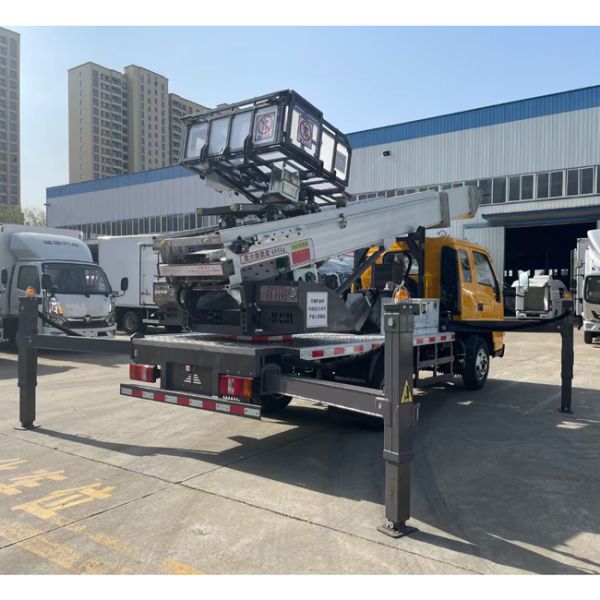 Customized New Type HOWO 45Meters 51 Meters Ladder Aerial Platform Truck With 6 Hydraulic Leg Remote Control Systern