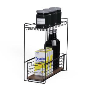 Wholesale 2 Tiers Standing Type Wood Element Mdf Modern Design Household Multifunctional Stylish Metal Kitchen Organizer from china suppliers