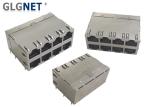 Stacked 2X4 10G EMI Spring Magnetic RJ45 Jack