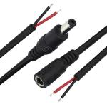 Male Female 5.5x2.1mm 5.5x2.5mm 3.5x1.35mm DC Plug Jack Socket to Open Bare