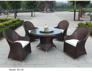 Wholesale 5 pc rattan dining set outdoor furniture garden wicker dining table & chair furniture from china suppliers