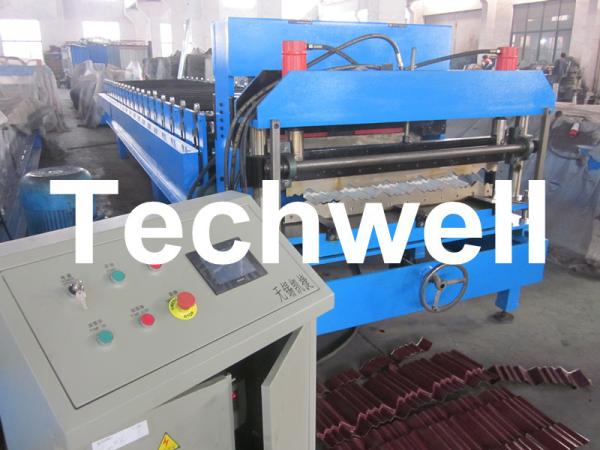 Custom 13 - 22 Forming Station Metal Roof Tile Roll Forming Machine For Color