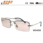New style rectangle shape sunglasses made of metal ,with light color,suitable