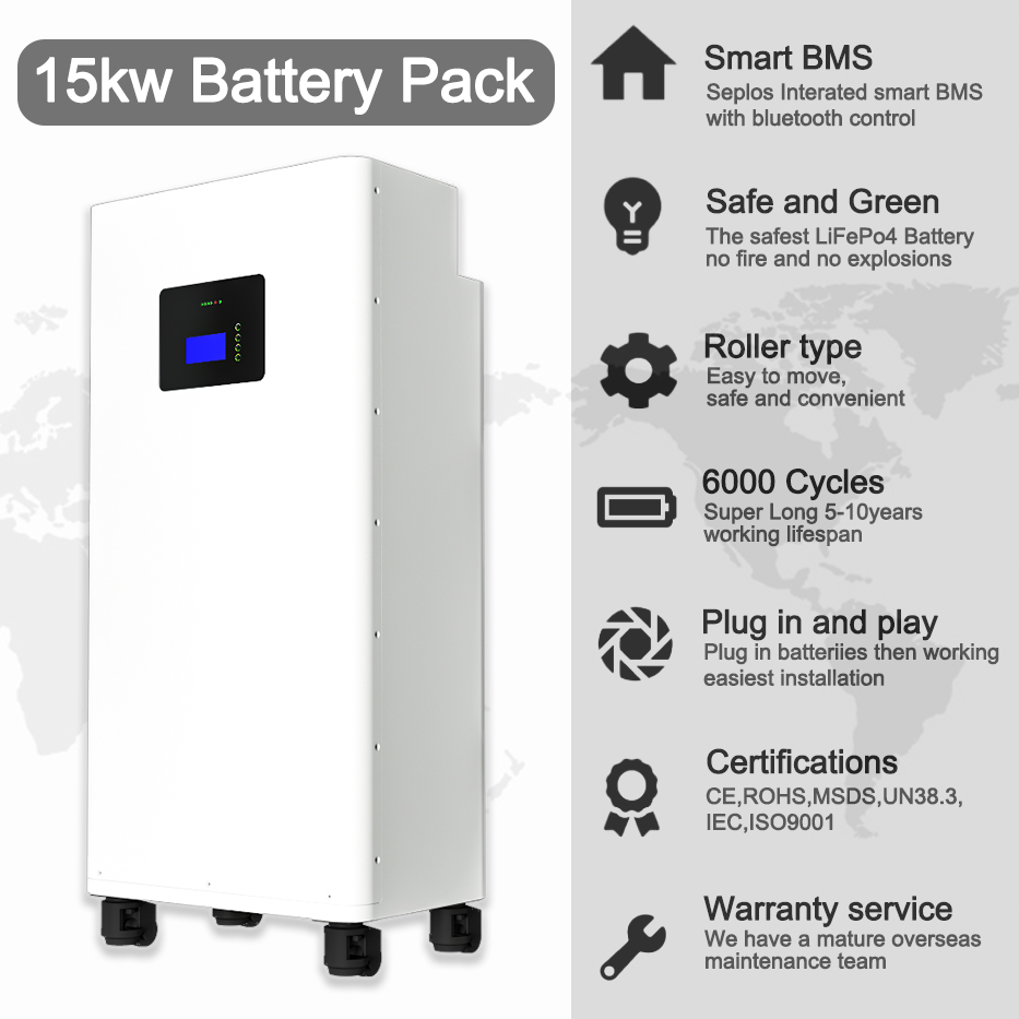 Home Solar Energy System Seplos Mason Battery 48V 200Ah 280Ah 6000 Cycles