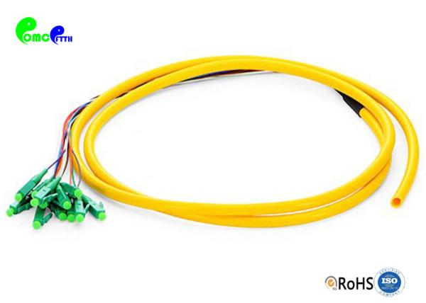 Fiber Optic Pre - terminated Pigtail LC APC 12 Cores Single Mode Bunch fanout 0
