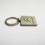 Square Citroen VIP Promotional Metal Keychain With 27mm Flat Split Ring