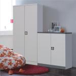2 Doors 0.6mm Flat Filing Cabinets Office School Knock Down Steel File Storage
