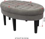 Simplicity Modern Ottoman Stool Bench Oval Tufted Footrest Fabric Coffee Table