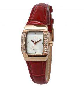 Wholesale Rectangle Ladies Fashion Watches Jewelry Red Wrist Leather Strap from china suppliers