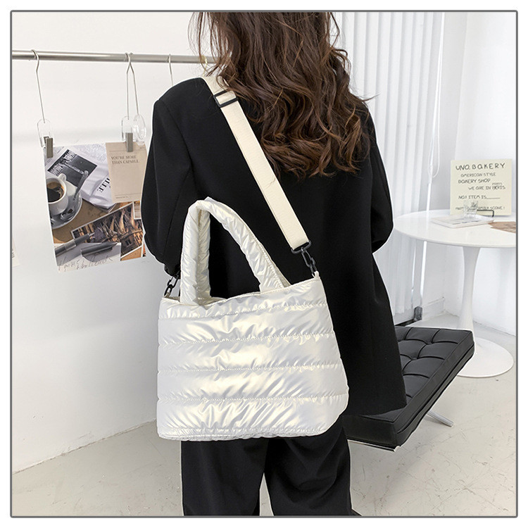 Custom Puff Print Cross Body Tote Bag Tear Resistant With Cotton Padded