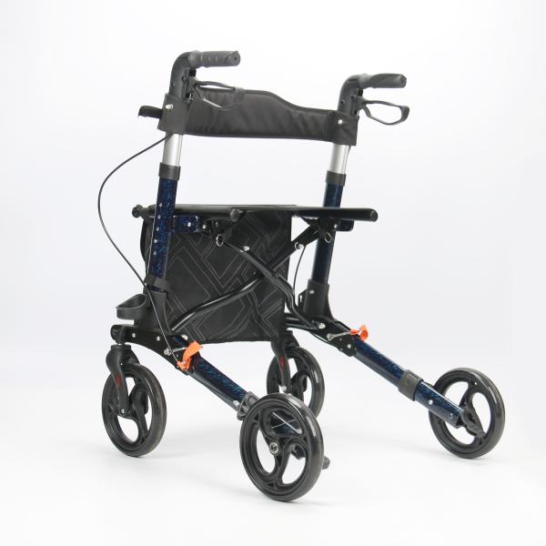 Foldable Aluminum Shopping Walker Walking Aid With Bag Crutch Place Holder Wire