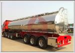 Food Grade Milk Tank Trailer Dual Line Brake System Automatic Flux Valve