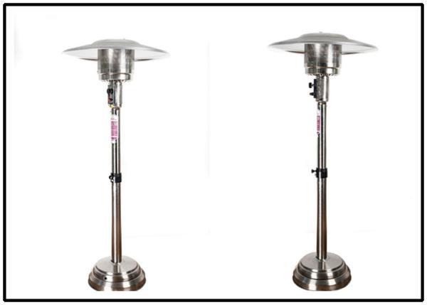 High Efficiency Fire Sense Ss Deluxe Patio Heater , Natural Gas Heat Lamp Floor