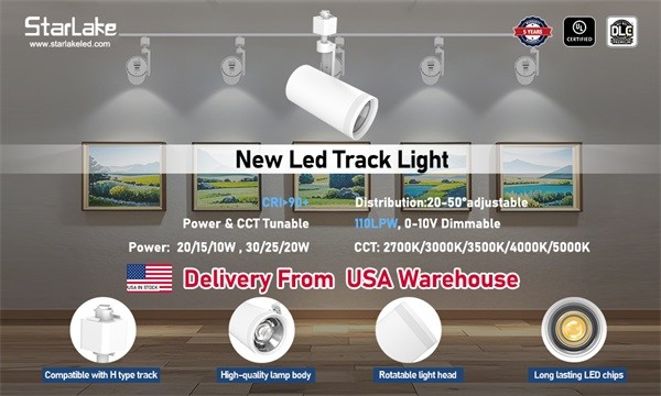 110 Lm/w IP20 LED Track Lamp 10/15/20/25/30W Adjustable Track Light for Art Galleries