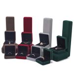 LED Velvet Jewelry Box with Light Custom Hanhong Logo Embossed Luxury White