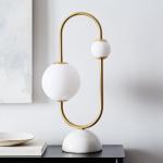 Glass Balls White Gold Iron Length 38cm Height 69cm Bedside Table Lamp