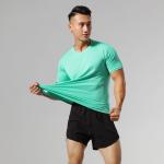 Custom Logo T Shirt 95%Cotton 5%Spandex Gym Fitness Training Plain Men T Shirt