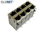 Multiple Port Rj45 POE Magjack 1G 0.2mm Brass Shield Material 2x4 Stacked