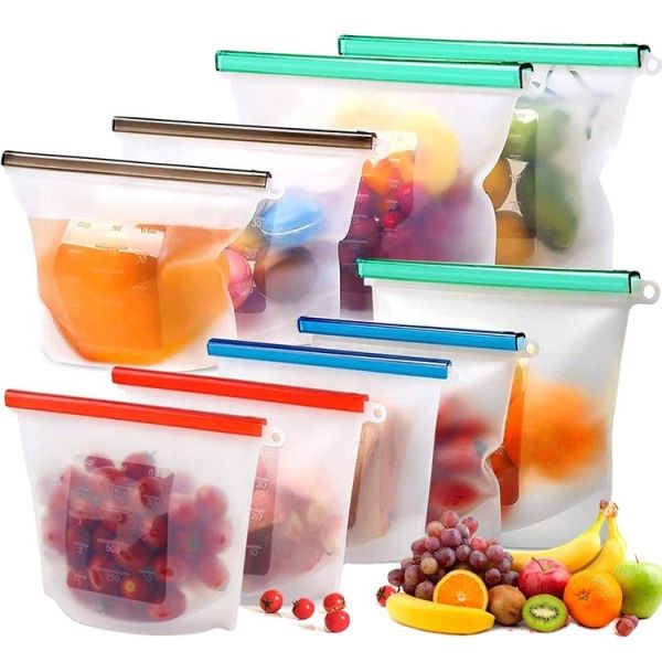 Eco Friendly Waterpoof Leakproof Snack Reusable Silicone Food Storage Bag