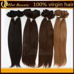 Personalized Straight Black Human Real Hair Clip In Hair Extensions silky and