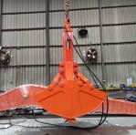 Excavator Single Cylinder 1.5 Cbm Clamshell Bucket For ZX335 Telescopic Arm