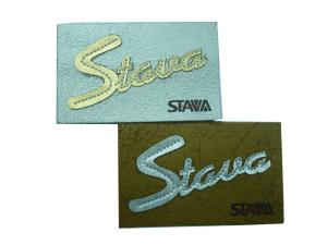 Wholesale Promotional White / Gold Embossed Leather Patches With Letter LOGO For Jeans from china suppliers