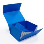 Custom Clothing Luxury Rigid Box with Gold Foil Stamping and Blue Magnetic