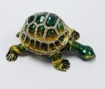 Lucky jeweled trinket boxes green turtle trinket box metal turtle jewelry box