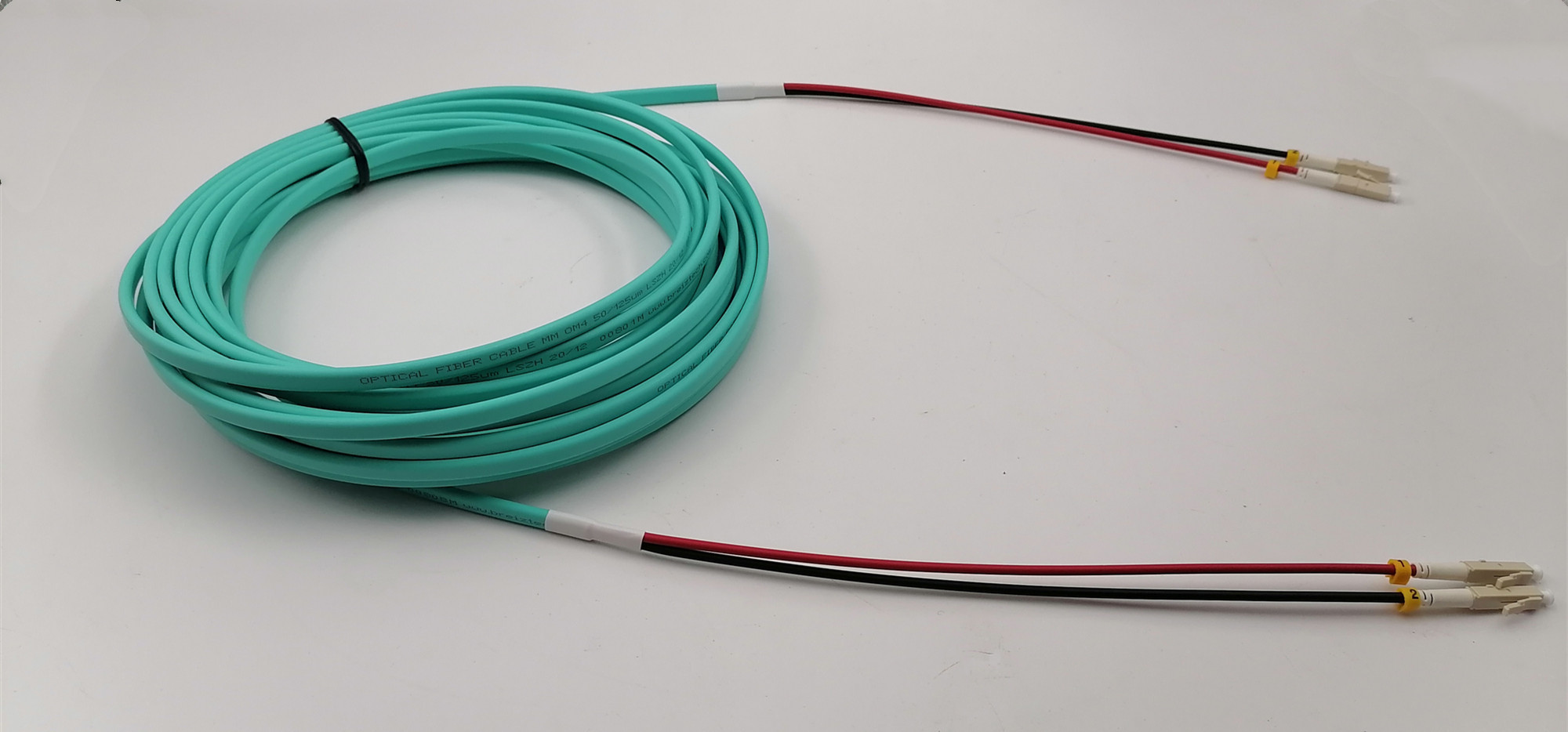OM3/OM4 Multimode Flat Twin Ruggedised LC–LC Duplex Fiber Optic Patch Leads