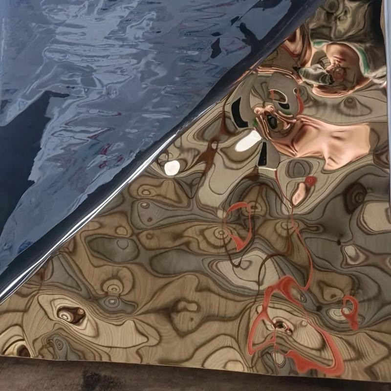 Water Ripple Stainless Steel Sheet Grade 201 304 430 Gold Mirror 8K Mirror Finishing