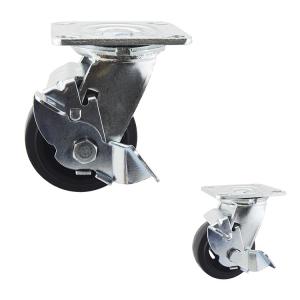 Wholesale 100mm 396lbs Black Rubber Heavy Duty Casters With Side Lock from china suppliers