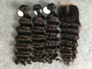 Wholesale Virgin Loose Deep Wave 100% Brazilian Virgin Hair With Closure Natural Color from china suppliers