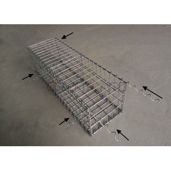 Permeable Steel Mesh Gabion Cages , Retaining Wall Gabion Cages 4.0mm Wire Gauge