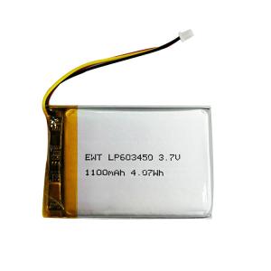 Wholesale Black Lithium Polymer Battery Rechargeable 3.7v 1100mah Lipo Battery Pack from china suppliers