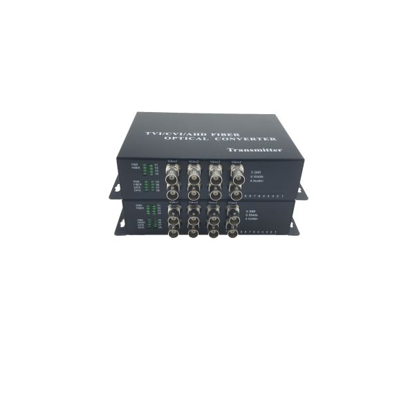 OEM 8ch 1080P AHD CVI TVI video optic fiber converter extender HD CCTV signals,with Reverse rs485&RS422&RS232 data,20KM